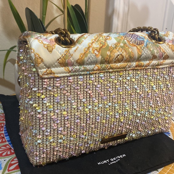 Kurt Geiger London Mixed fabric and raffia Crossbody bag - Picture 8 of 13